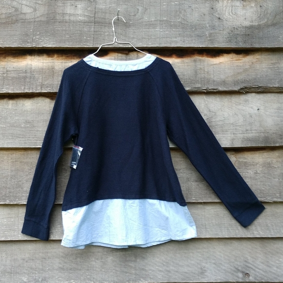 Crown & Ivy Knit with Blouse Navy/w/Stripes NWT- M - Picture 9 of 15